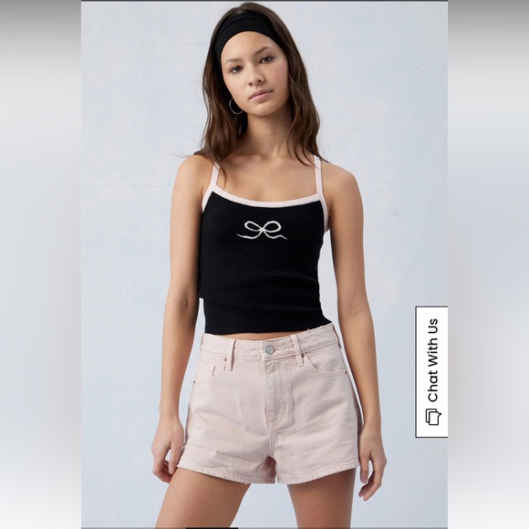 EUC PacSun Pink High Waisted Denim Festival Shorts - Picture 4 of 11